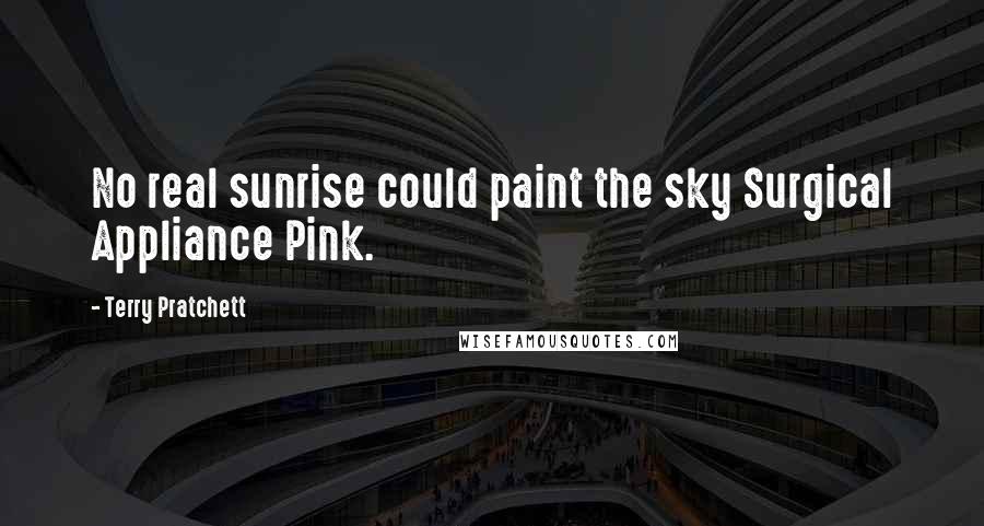 Terry Pratchett Quotes: No real sunrise could paint the sky Surgical Appliance Pink.