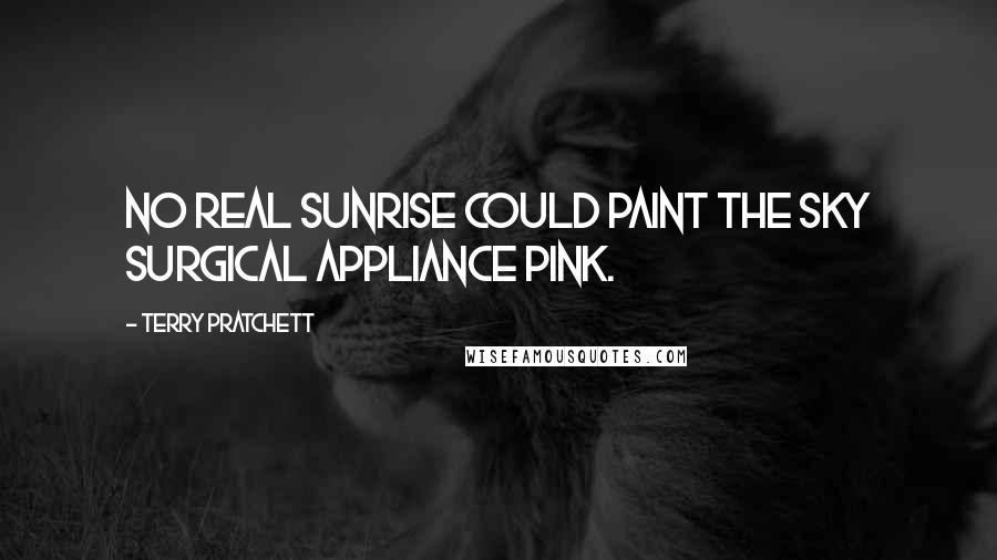 Terry Pratchett Quotes: No real sunrise could paint the sky Surgical Appliance Pink.