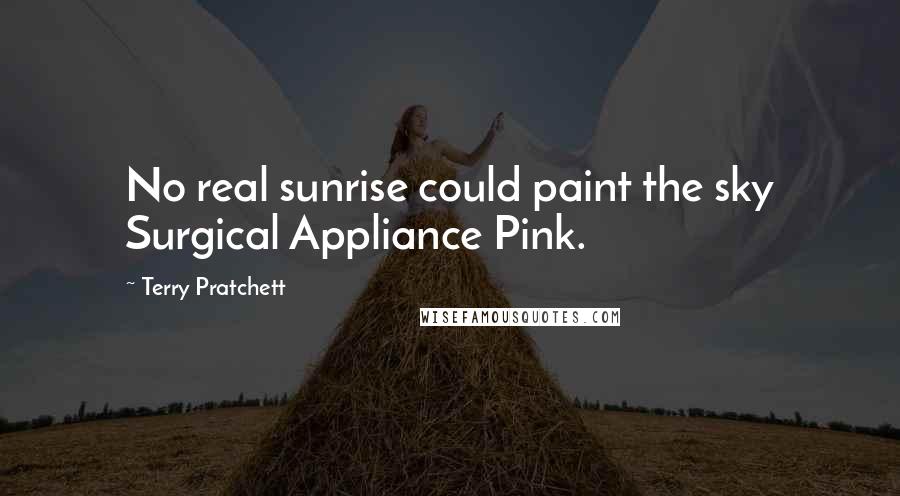 Terry Pratchett Quotes: No real sunrise could paint the sky Surgical Appliance Pink.