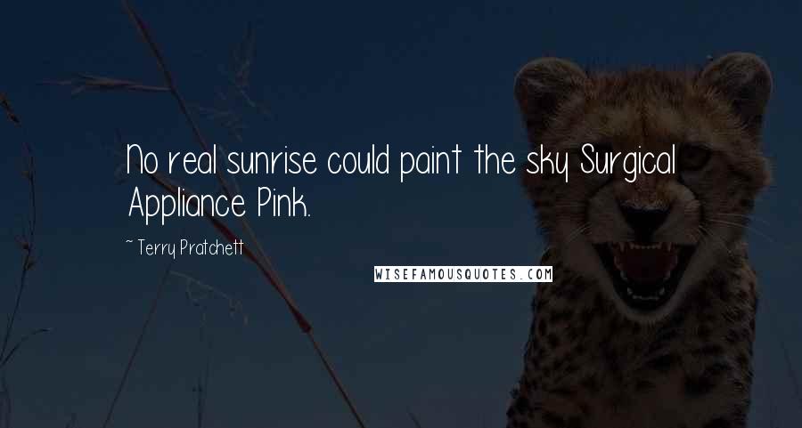 Terry Pratchett Quotes: No real sunrise could paint the sky Surgical Appliance Pink.