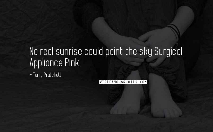 Terry Pratchett Quotes: No real sunrise could paint the sky Surgical Appliance Pink.