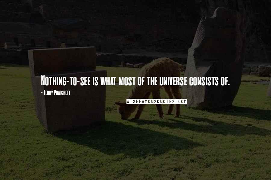 Terry Pratchett Quotes: Nothing-to-see is what most of the universe consists of.