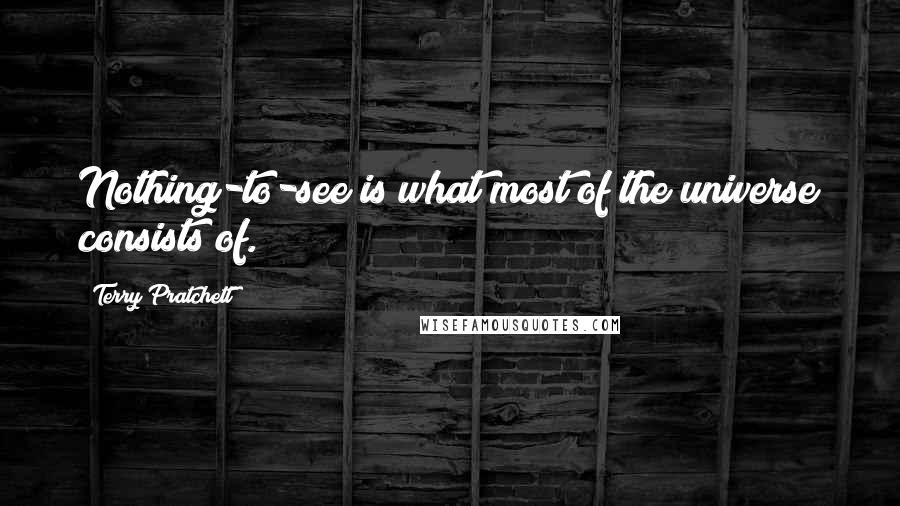 Terry Pratchett Quotes: Nothing-to-see is what most of the universe consists of.