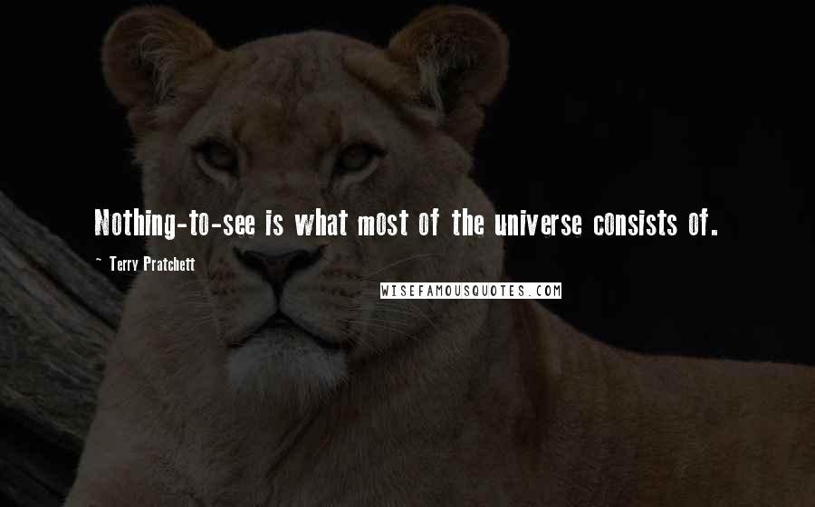 Terry Pratchett Quotes: Nothing-to-see is what most of the universe consists of.