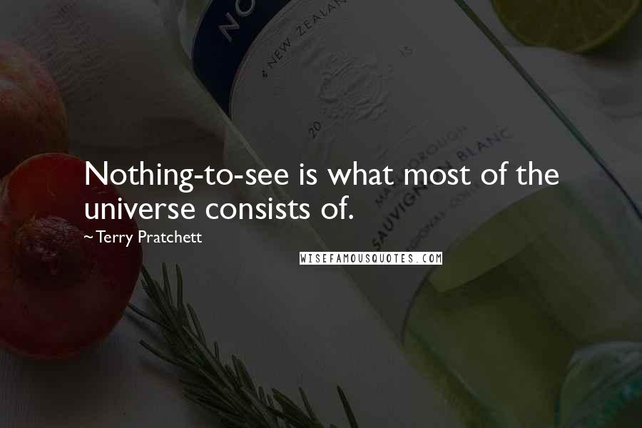Terry Pratchett Quotes: Nothing-to-see is what most of the universe consists of.