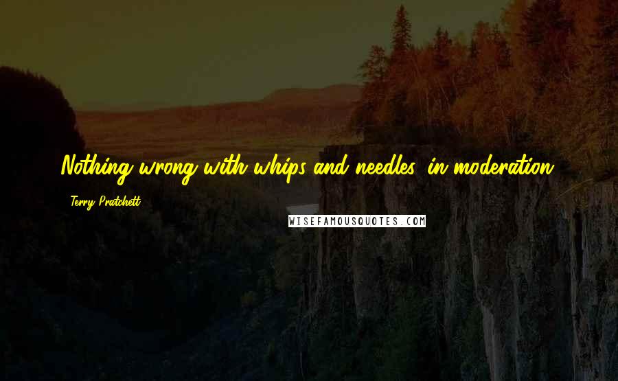 Terry Pratchett Quotes: Nothing wrong with whips and needles, in moderation.