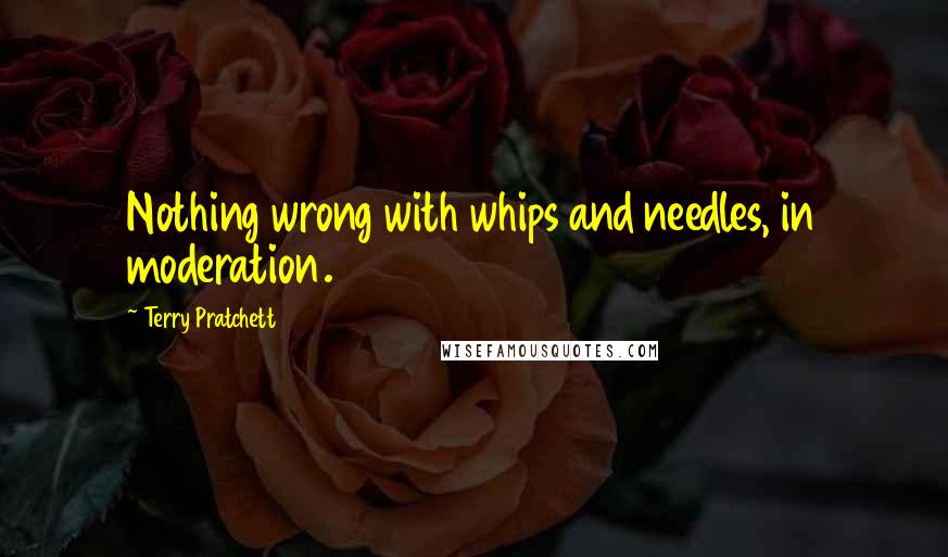 Terry Pratchett Quotes: Nothing wrong with whips and needles, in moderation.