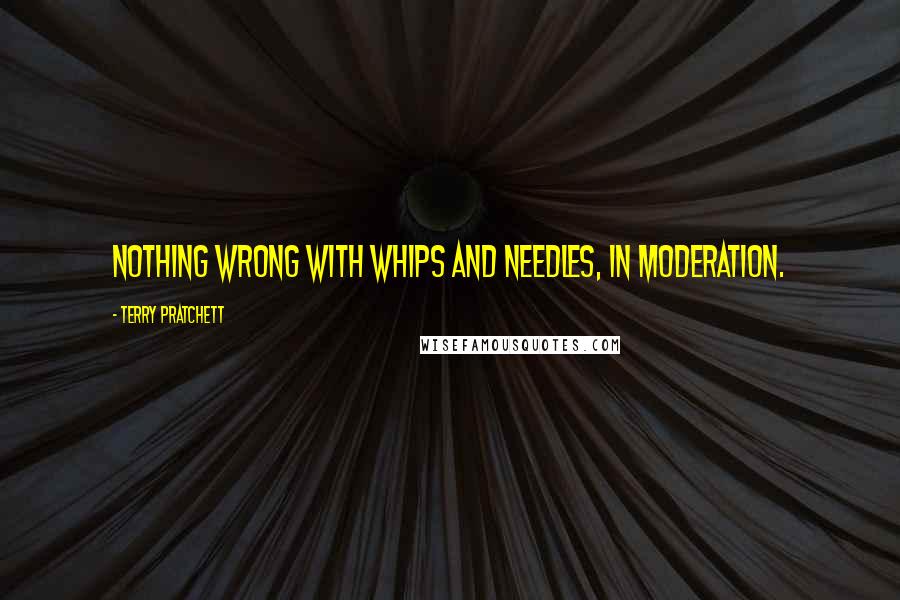 Terry Pratchett Quotes: Nothing wrong with whips and needles, in moderation.