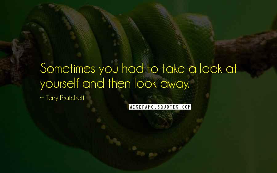 Terry Pratchett Quotes: Sometimes you had to take a look at yourself and then look away.