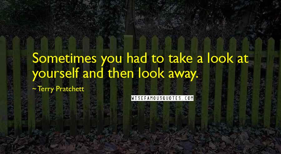 Terry Pratchett Quotes: Sometimes you had to take a look at yourself and then look away.