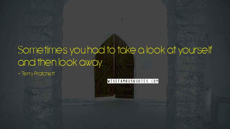 Terry Pratchett Quotes: Sometimes you had to take a look at yourself and then look away.