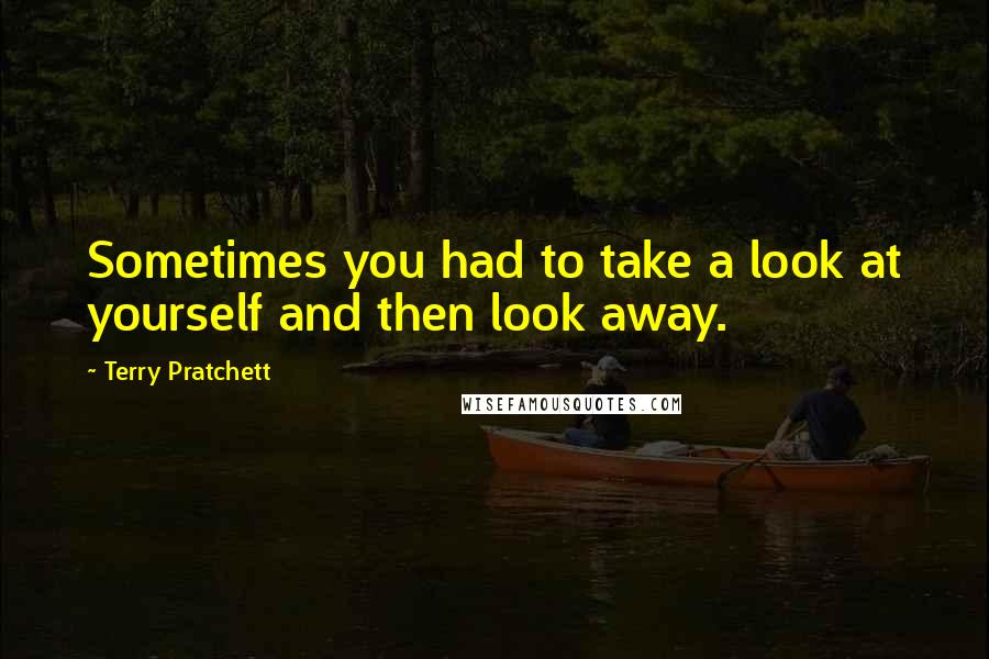 Terry Pratchett Quotes: Sometimes you had to take a look at yourself and then look away.