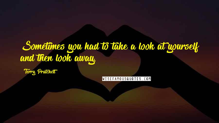 Terry Pratchett Quotes: Sometimes you had to take a look at yourself and then look away.