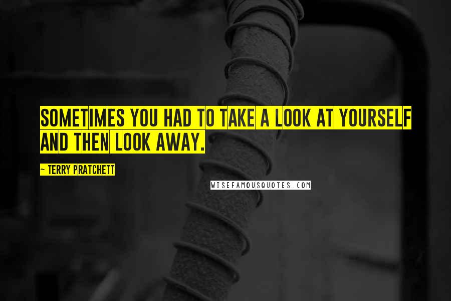 Terry Pratchett Quotes: Sometimes you had to take a look at yourself and then look away.
