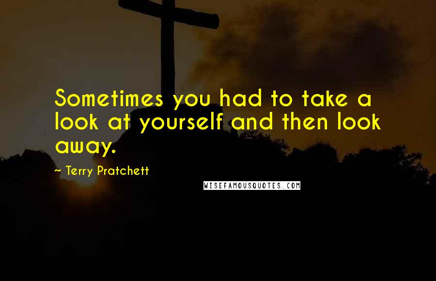 Terry Pratchett Quotes: Sometimes you had to take a look at yourself and then look away.