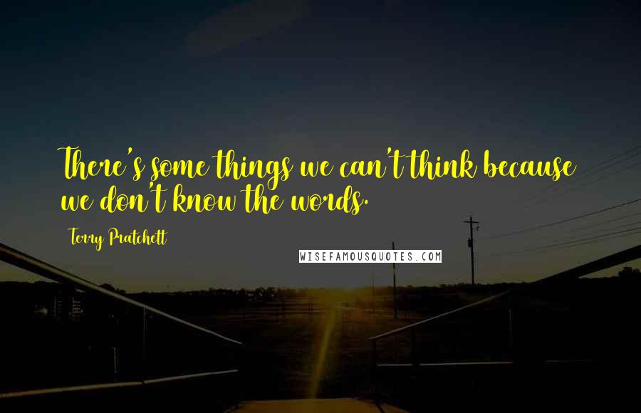 Terry Pratchett Quotes: There's some things we can't think because we don't know the words.