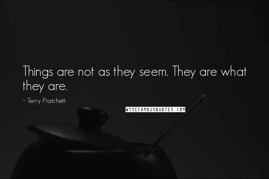 Terry Pratchett Quotes: Things are not as they seem. They are what they are.