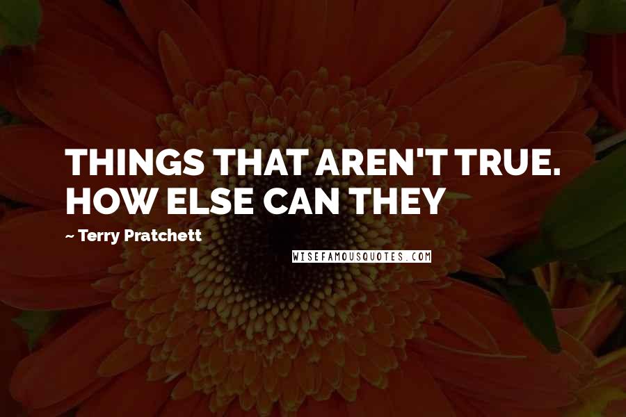 Terry Pratchett Quotes: THINGS THAT AREN'T TRUE. HOW ELSE CAN THEY