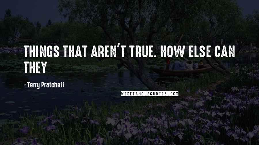 Terry Pratchett Quotes: THINGS THAT AREN'T TRUE. HOW ELSE CAN THEY