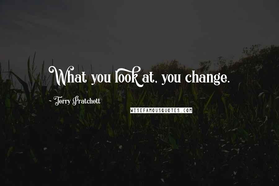 Terry Pratchett Quotes: What you look at, you change.