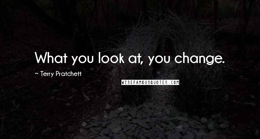 Terry Pratchett Quotes: What you look at, you change.