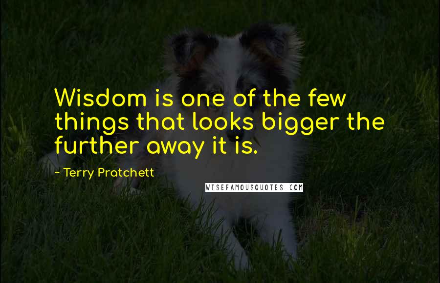 Terry Pratchett Quotes: Wisdom is one of the few things that looks bigger the further away it is.