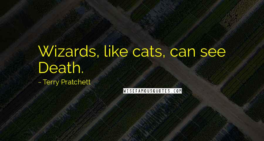 Terry Pratchett Quotes: Wizards, like cats, can see Death.