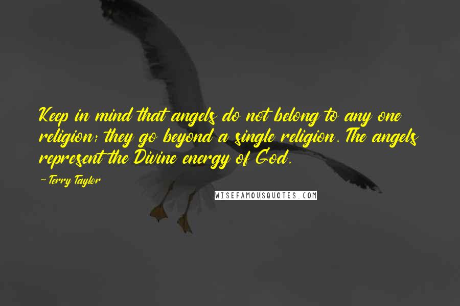 Terry Taylor Quotes: Keep in mind that angels do not belong to any one religion; they go beyond a single religion. The angels represent the Divine energy of God.