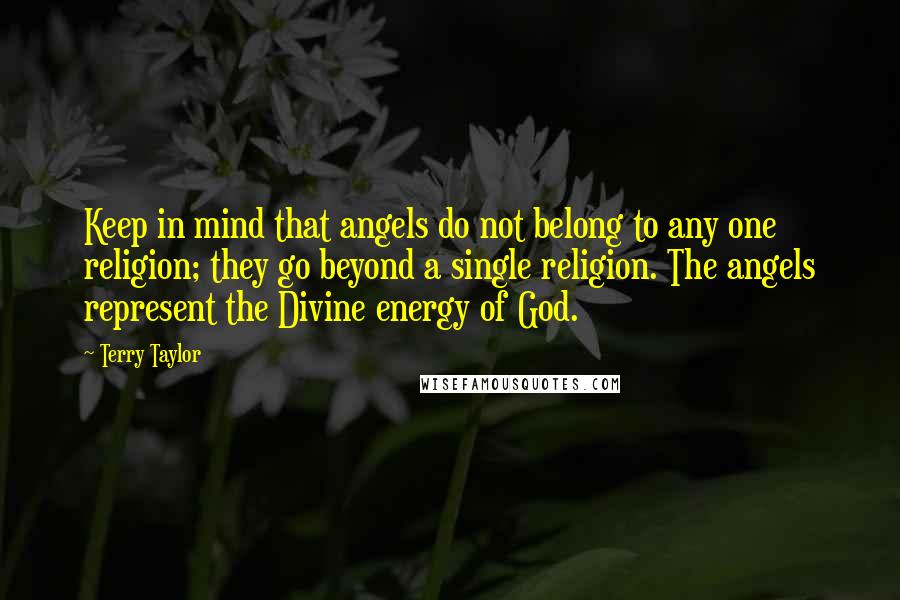 Terry Taylor Quotes: Keep in mind that angels do not belong to any one religion; they go beyond a single religion. The angels represent the Divine energy of God.