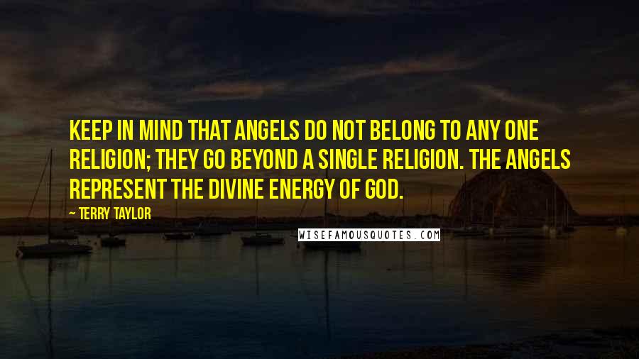 Terry Taylor Quotes: Keep in mind that angels do not belong to any one religion; they go beyond a single religion. The angels represent the Divine energy of God.