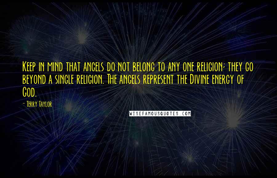 Terry Taylor Quotes: Keep in mind that angels do not belong to any one religion; they go beyond a single religion. The angels represent the Divine energy of God.