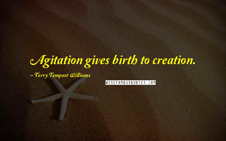 Terry Tempest Williams Quotes: Agitation gives birth to creation.