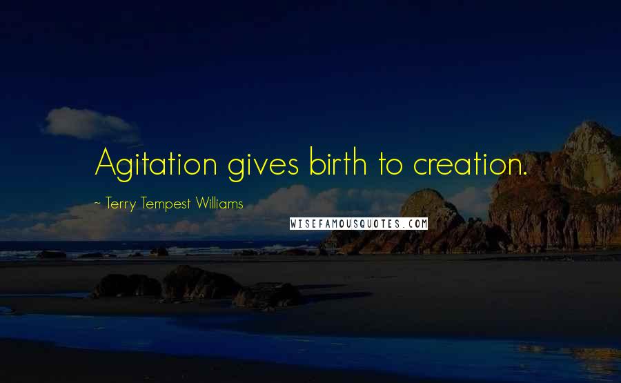 Terry Tempest Williams Quotes: Agitation gives birth to creation.