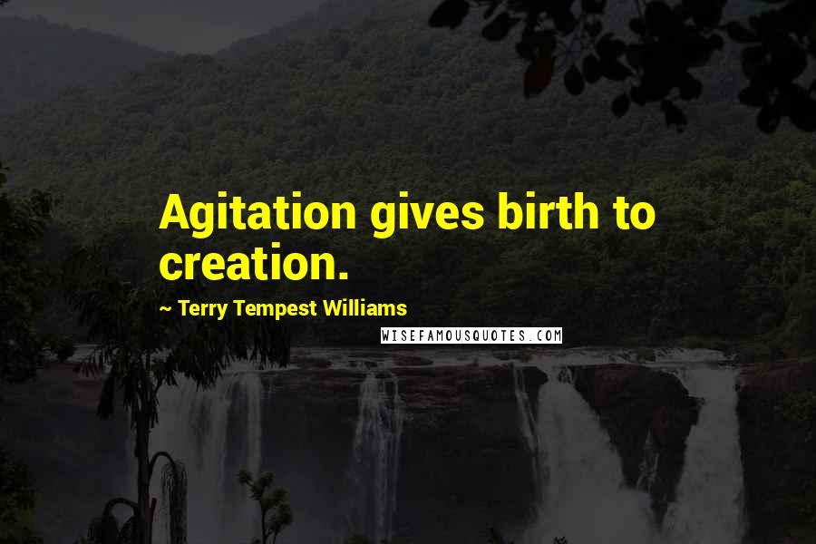 Terry Tempest Williams Quotes: Agitation gives birth to creation.
