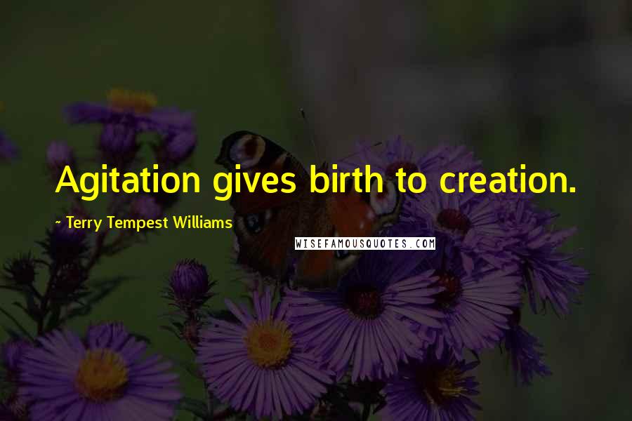 Terry Tempest Williams Quotes: Agitation gives birth to creation.