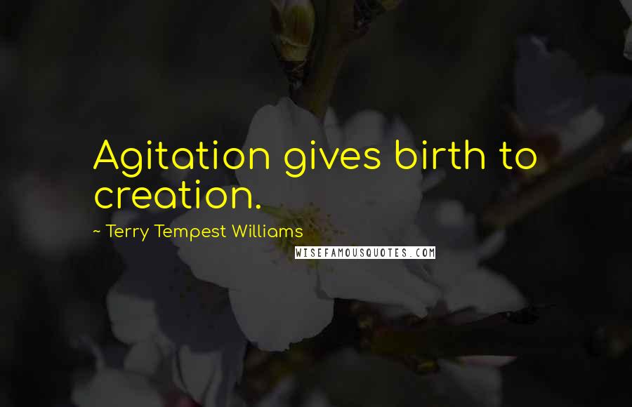 Terry Tempest Williams Quotes: Agitation gives birth to creation.