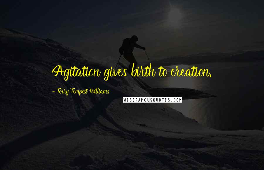 Terry Tempest Williams Quotes: Agitation gives birth to creation.