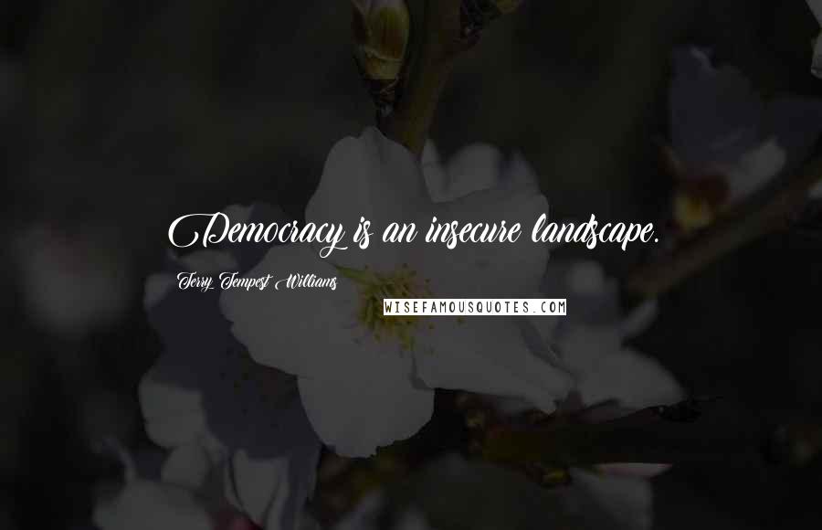 Terry Tempest Williams Quotes: Democracy is an insecure landscape.