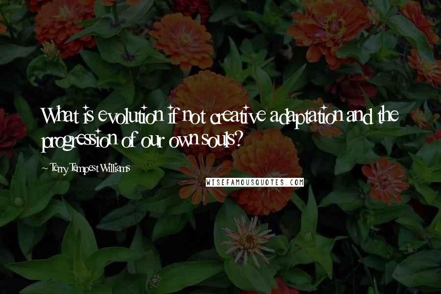 Terry Tempest Williams Quotes: What is evolution if not creative adaptation and the progression of our own souls?