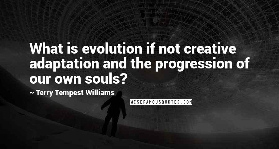 Terry Tempest Williams Quotes: What is evolution if not creative adaptation and the progression of our own souls?