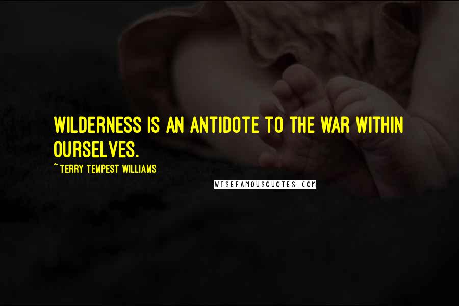 Terry Tempest Williams Quotes: Wilderness is an antidote to the war within ourselves.