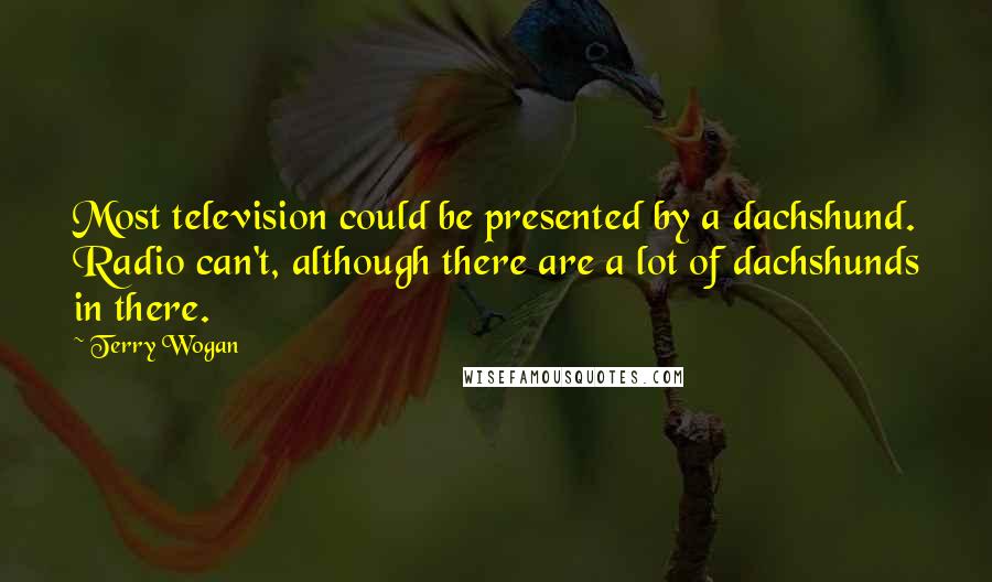 Terry Wogan Quotes: Most television could be presented by a dachshund. Radio can't, although there are a lot of dachshunds in there.