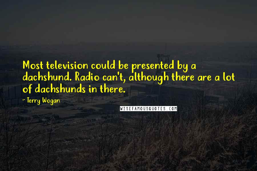Terry Wogan Quotes: Most television could be presented by a dachshund. Radio can't, although there are a lot of dachshunds in there.