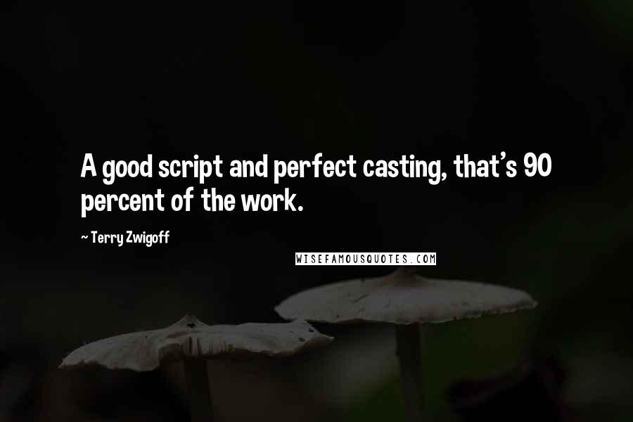 Terry Zwigoff Quotes: A good script and perfect casting, that's 90 percent of the work.