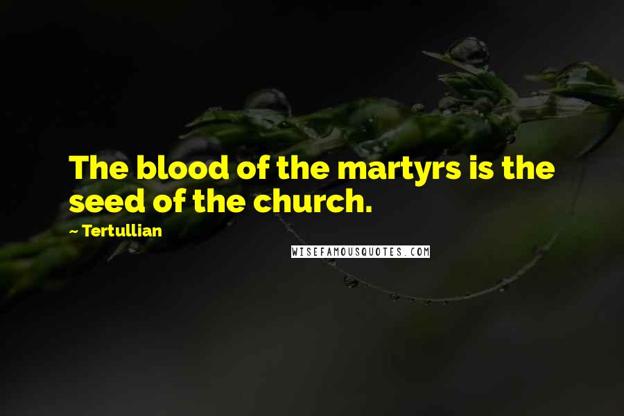 Tertullian Quotes: The blood of the martyrs is the seed of the church.