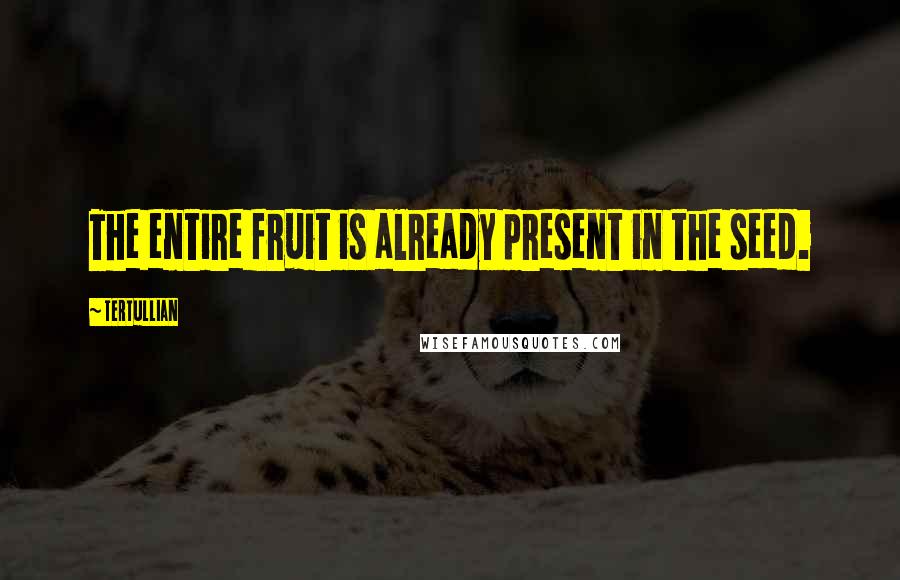 Tertullian Quotes: The entire fruit is already present in the seed.