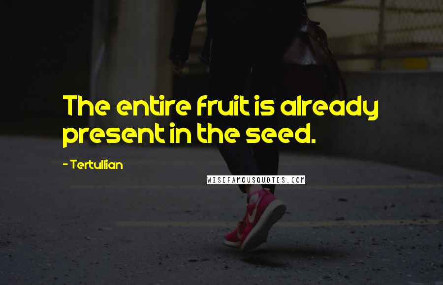 Tertullian Quotes: The entire fruit is already present in the seed.