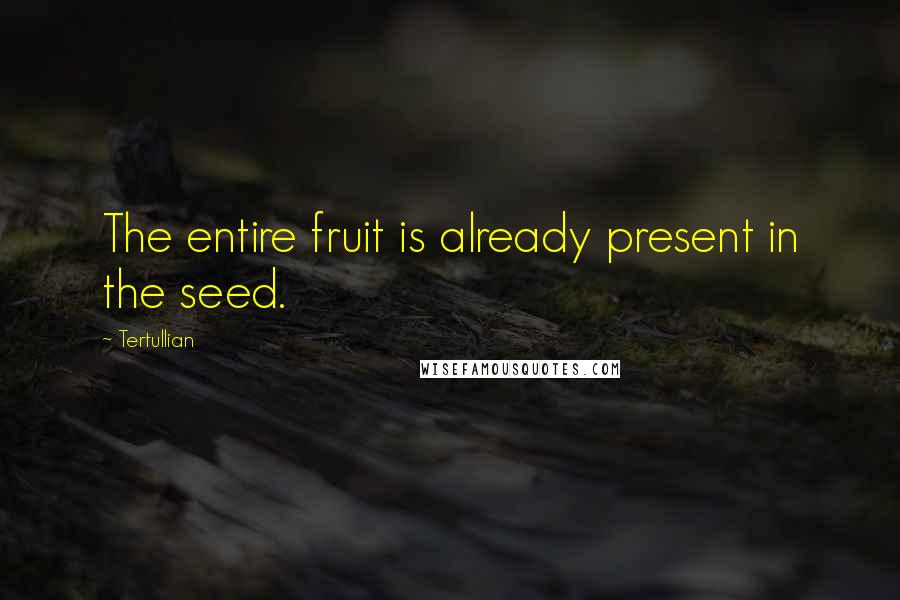 Tertullian Quotes: The entire fruit is already present in the seed.