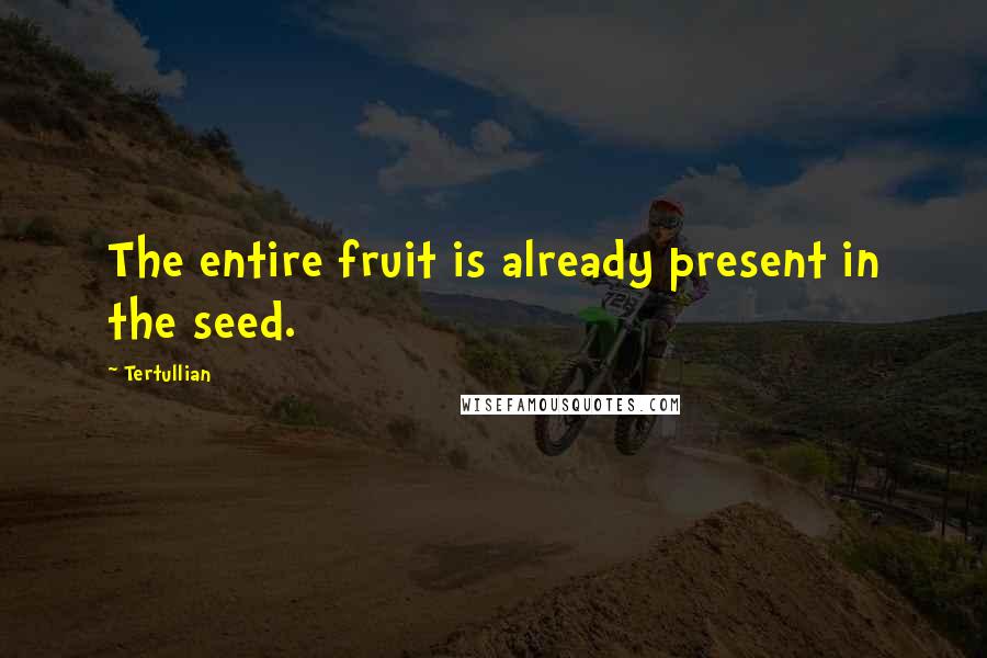 Tertullian Quotes: The entire fruit is already present in the seed.