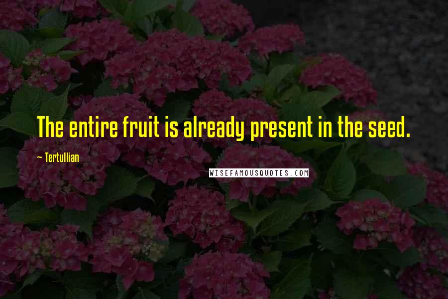 Tertullian Quotes: The entire fruit is already present in the seed.